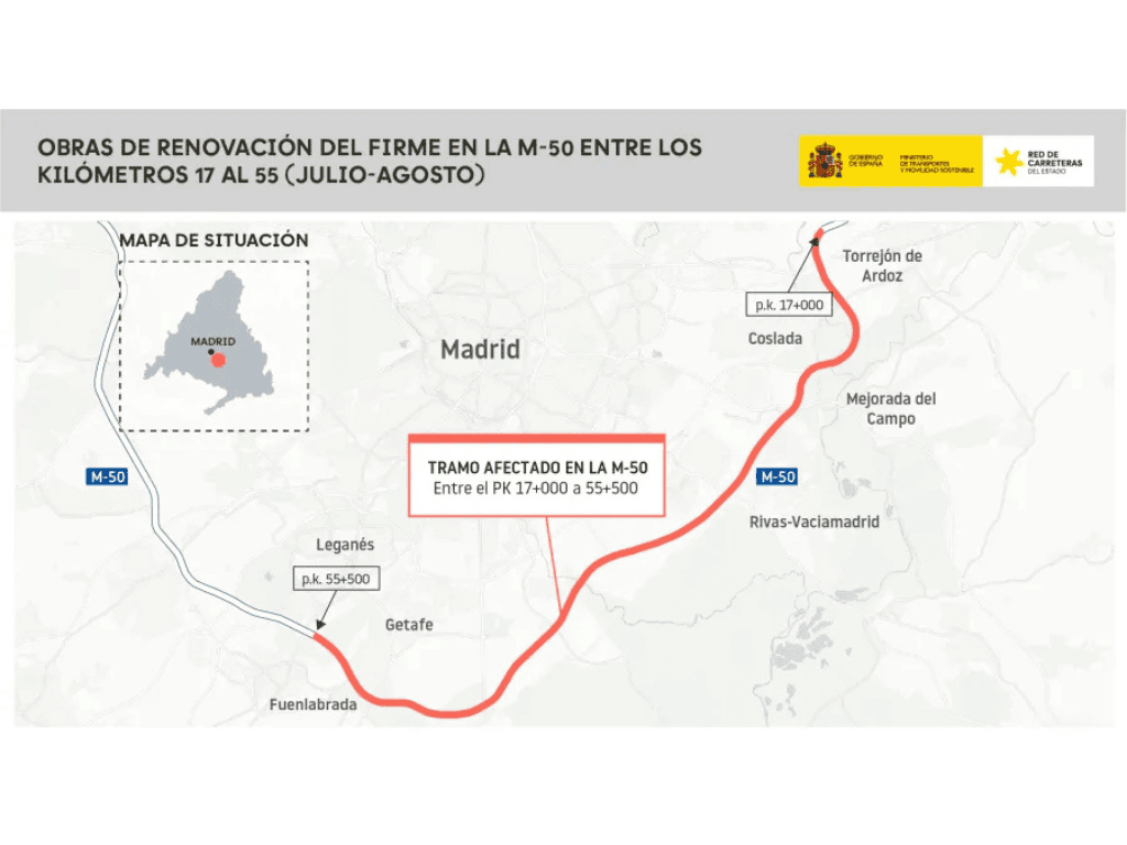 Así van a afectar las obras de la M-50 a Leganés Así van a afectar las obras de la M-50 a Leganés