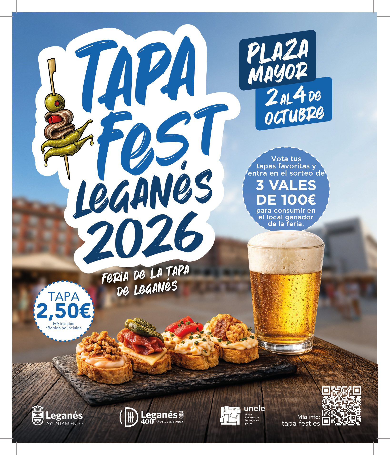 TapaFest llega a la Plaza Mayor de Leganés con 26 tapas exclusivas este fin de semana TapaFest llega a la Plaza Mayor de Leganés con 26 tapas exclusivas este fin de semana